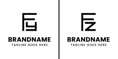 FY FZ Monogram Logosu, FY YF FZ ZF harfleriyle başlayan her iş için.