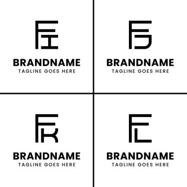 FI FJ FK FL Monogram Logosu, FI IF FJ JF FK KFL LF harfleriyle başlayan her iş için