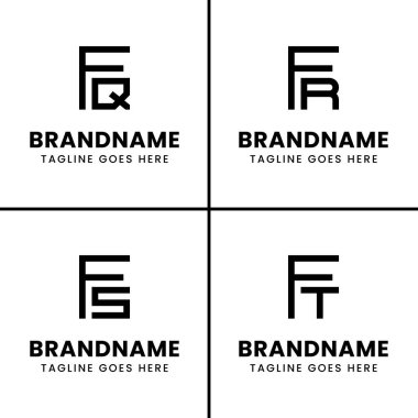 FQ FR FS FT Monogram Logosu, FQ QF FR RF FS FF FT baş harfli her iş için.