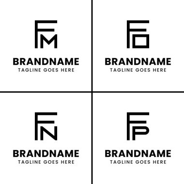 FM FN FO FP Monogram Logosu, FP PF baş harflerinin FM MF FN NF FO 'su olan her iş için