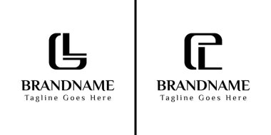 GL LG EL LE baş harfleri ile iş için GL ve EL Monogram Logosu