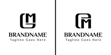Harfler GM ve EM Monogram Logosu, iş için GM MG EM baş harfleri