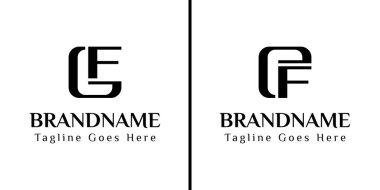 GF ve EF Monogram Logosu harfleri, GFG EF FE FE baş harfleri ile iş yapmak için