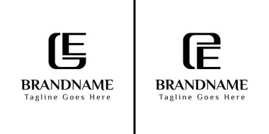 GE ve EE Monogram Logosu harfleri, GE EG baş harfleriyle iş yapmak için.