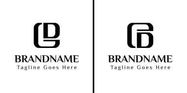 GD ve ED Monogram Logosu Harfleri, GD DG ED DE baş harfleriyle iş yapmak için