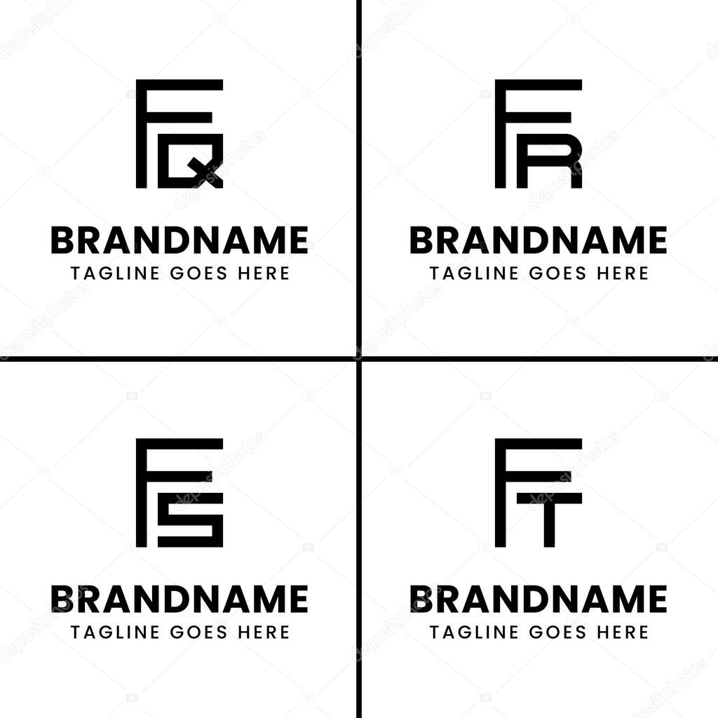 Letters FQ FR FS FT Monogram Logo, for any business with FQ QF FR RF FS SF FT TF initials