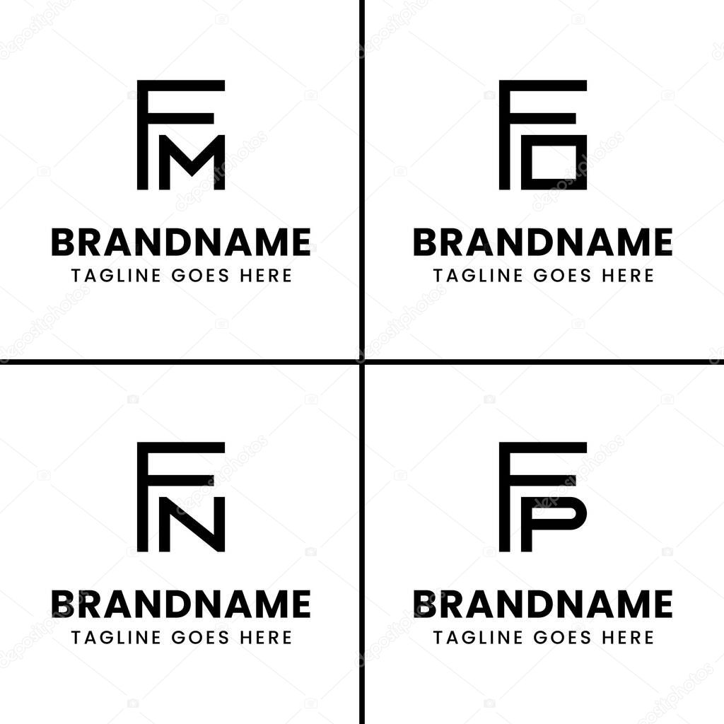 Letters FM FN FO FP Monogram Logo, for any business with FM MF FN NF FO OF FP PF initials