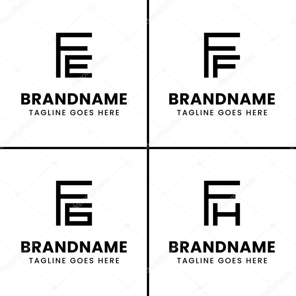 Letters FE FF FG FH Monogram Logo, for any business with FE EF FF FG GF FH HF initials
