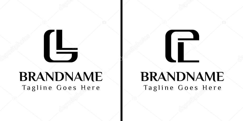 Letters GL and EL Monogram Logo, for business with GL LG EL LE initials