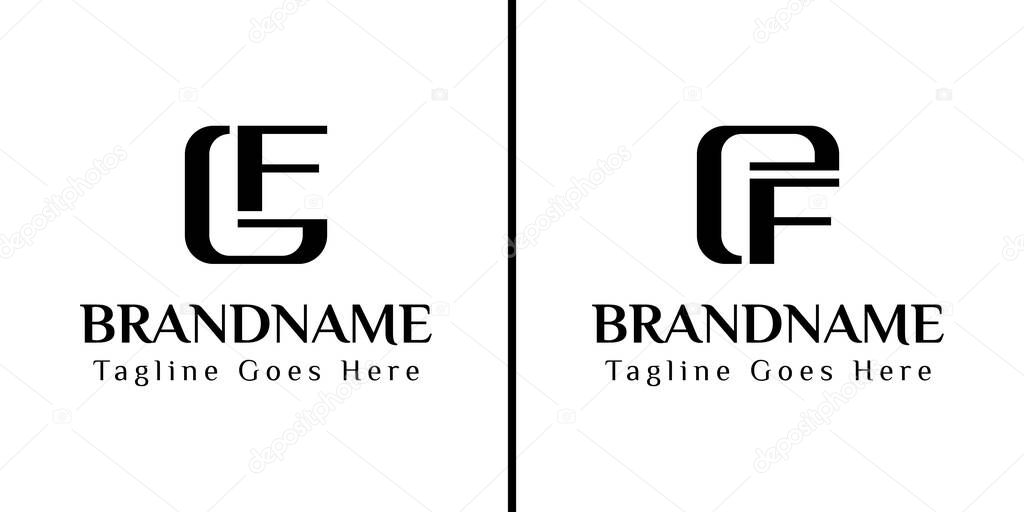 Letters GF and EF Monogram Logo, for business with GF FG EF FE initials