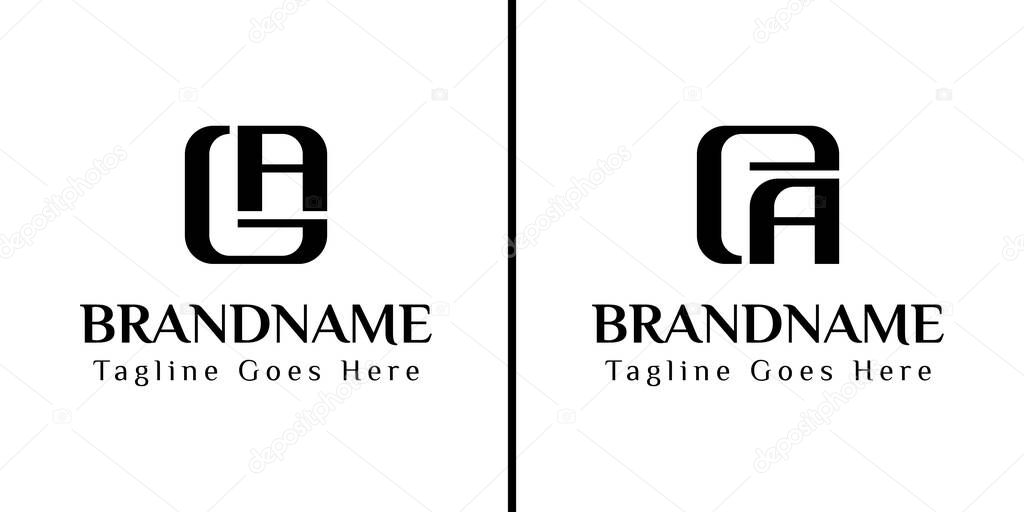 Letters GA and EA Monogram Logo, for business with GA AG EA AE initials