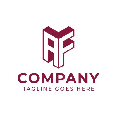 AF 3D Monogram Logosu, FA veya AF harfleri için profesyonellik ve yenilikçiliği temsil etmektedir.