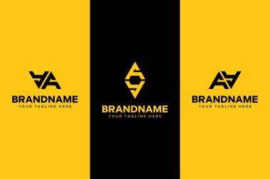 YA ve AY üçgen logosu harfleri, YA ve AY harfleriyle başlayan her iş için uygundur.