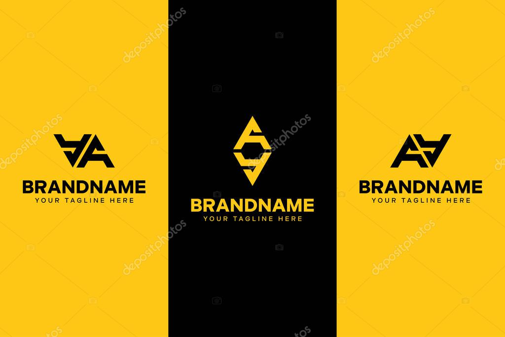 Letters YA and AY Triangle Logo, suitable for any business with YA or AY initials