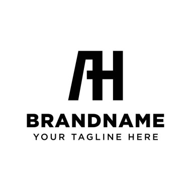 AH harfleri monogram logosu, HA ve AH harfleri olan her marka için uygundur.