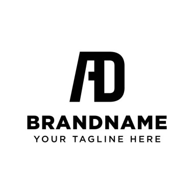 AD Monogram Logosu, DA veya AD baş harfleri olan her marka için uygundur