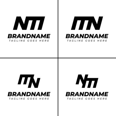 NM ve MN Monogram Logo Set harfleri, MN veya NM baş harfleri olan her marka için uygundur