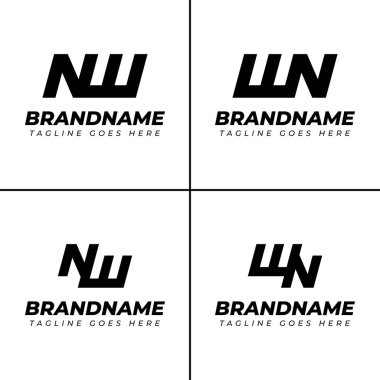 WN ve WN Monogram Logo Set harfleri, WN veya NW harfleri olan her marka için uygundur