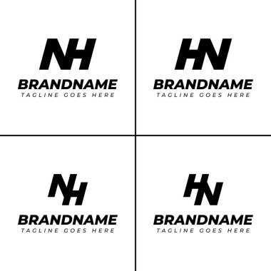 NH ve HN Monogram Logo Set harfleri, HN veya NH harfleri olan her marka için uygundur.