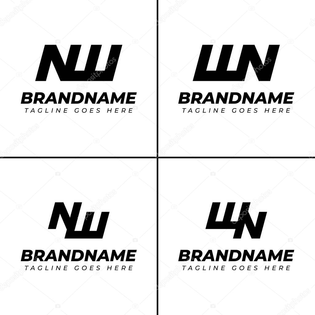 Letters NW and WN Monogram Logo Set, suitable for any brand with WN or NW initials