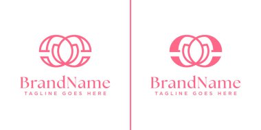 EE Harfleri EE Çiçek Monogram Logosu, EE harfleriyle başlayan her iş için uygundur