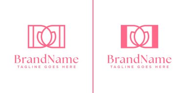 DD Harfleri Flower Monogram Logosu, DD harfli her iş için uygundur