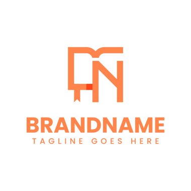 Harf N veya MN Kitap Eğitim Logosu, bilgiyi, ilhamı ve akademik mükemmelliği simgeliyor