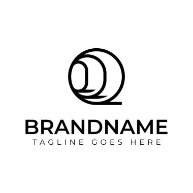 QQQQ Monogram Çember Logosu, Q QQ veya QQQ Baş harfleri ile herhangi bir iş için uygundur