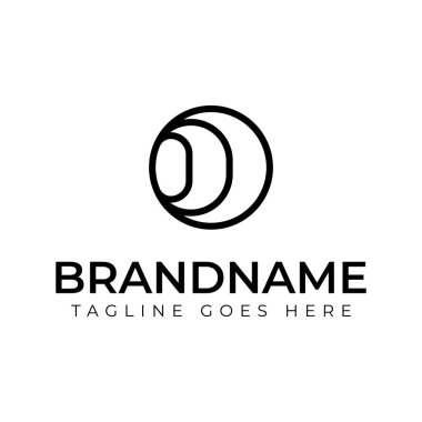 Harfler OOO Monogram Circle Logosu, O OO ya da OOOO Baş harfleri ile herhangi bir iş için uygun