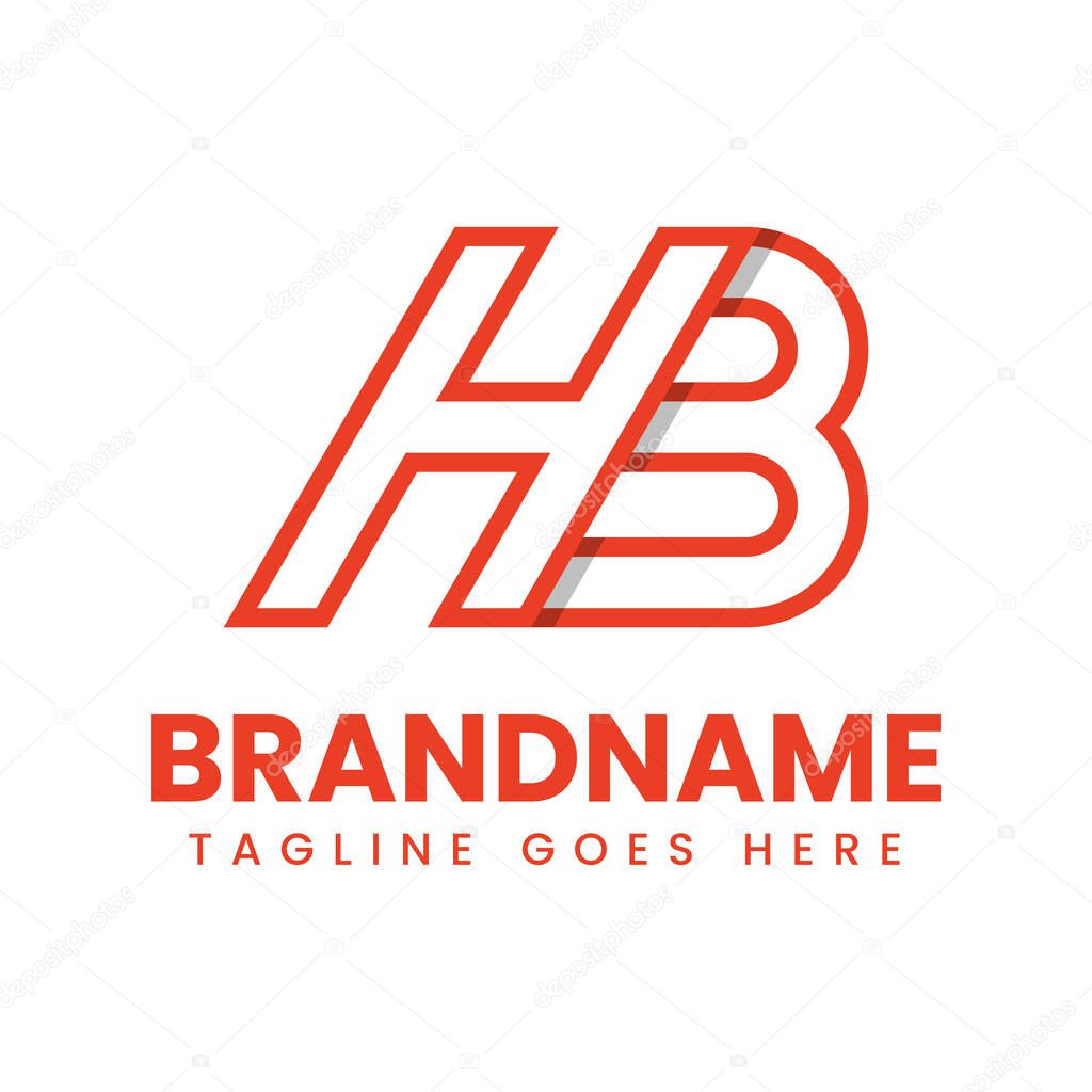 Letters HB or BH Monogram Logo, suitable for any brand with HB or BH initials