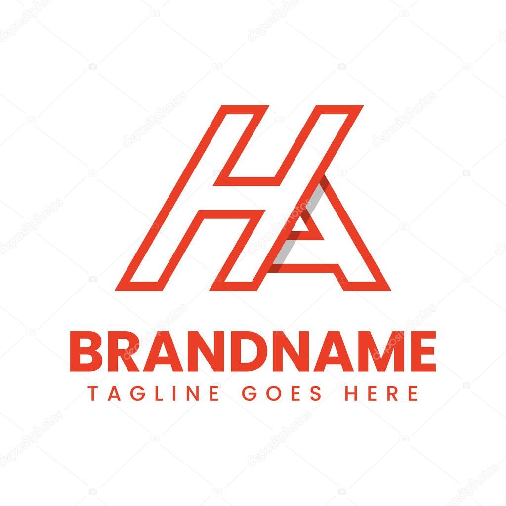 Letters HA or AH Monogram Logo, suitable for any brand with HA or AH initials