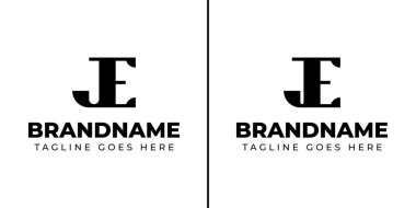 JE Monogram Logosu Harfleri, JE veya EJ harfleriyle başlayan her iş için uygundur.