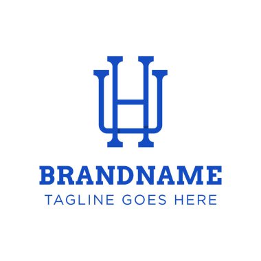 HU Monogram Logosu Harfleri, UH veya HU harfleriyle başlayan her iş için uygundur.