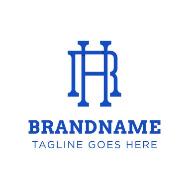 HR Monogram Logosu Harfleri, RH veya HR harfleriyle başlayan her iş için uygundur.