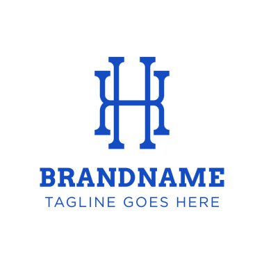 Harfler HX Monogram Logosu, XH veya HX baş harfleri olan her iş için uygundur