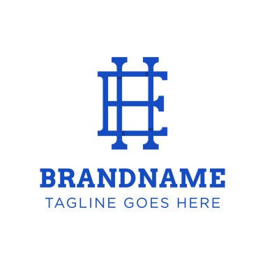 Harfler HE Monogram Logosu, EH ve HE harfleri ile her iş için uygundur.