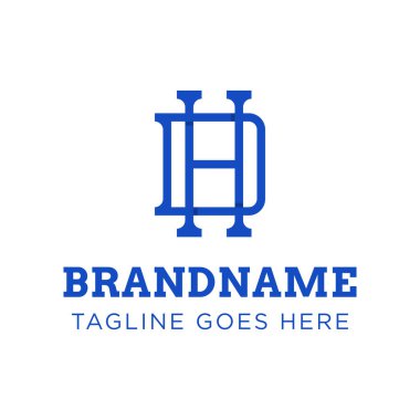 Harfler HD Monogram Logosu, DH veya HD baş harfleri olan her iş için uygundur