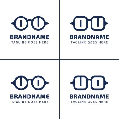 UO Gözlüklü Optik Logosu, optik firma, gözlük mağazaları veya muhteşem markalar için mektuplar