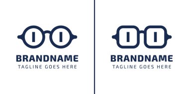 Optik Logo, optik firma, gözlük mağazası ya da gözlük markaları için OO Gözlüğü.