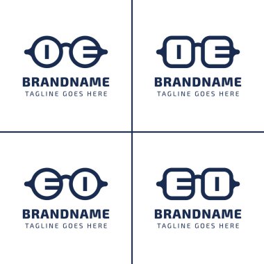 Optik şirketler, göz giyim mağazaları ya da muhteşem markalar için OE EO Gözlük Logosu