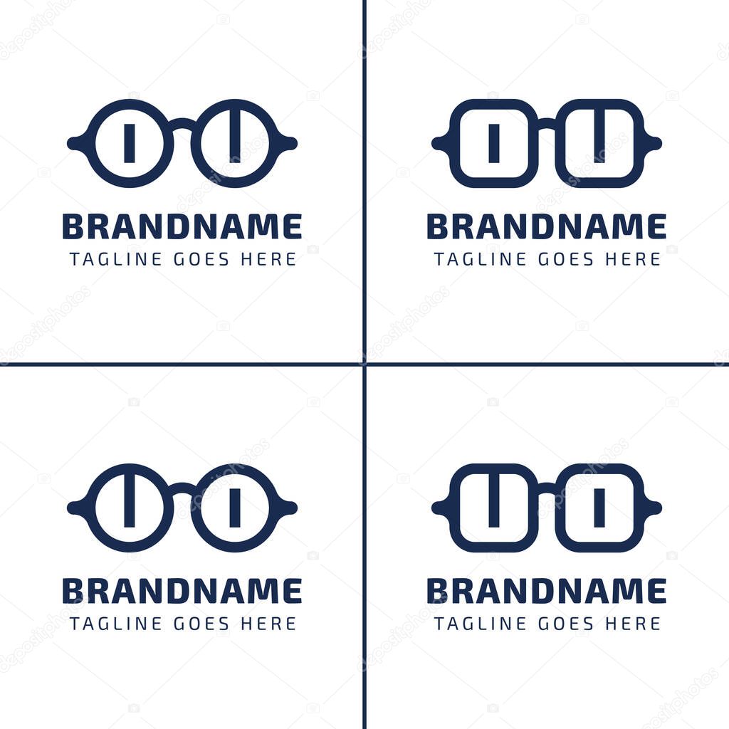 Letters OU UO Glasses Optic Logo, for optical company, eyewear stores, or spectacle brands