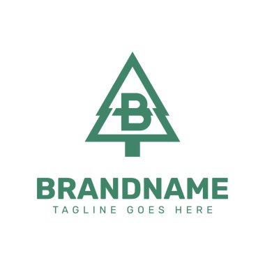 B Çam Ağacı Logosu, doğayı, büyümeyi ve çevresel uyumu simgeliyor.