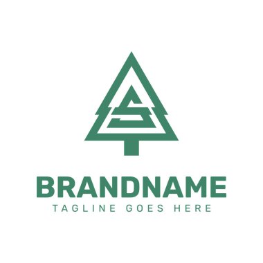 S Çam Ağacı Logosu, doğayı, büyümeyi ve çevresel uyumu simgeliyor.