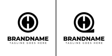 OH ve QH Monogram logosu, OH HO QH baş harfleri olan her marka için.