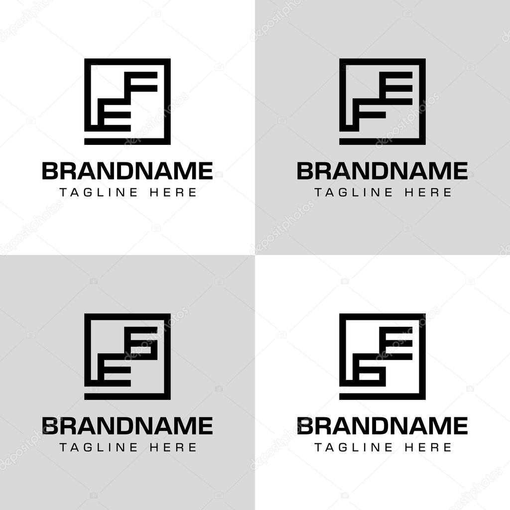 Letters EF FE EG GE Monogram Logo Set, for business with EF FE EG GE initials