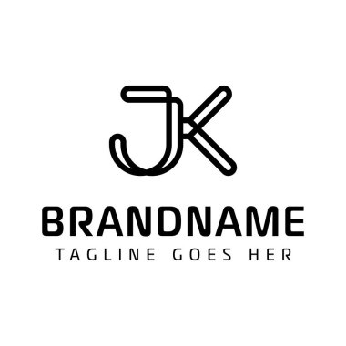 JK Monogram Logosu Harfleri, JK veya KJ baş harfleriyle iş yapmak için