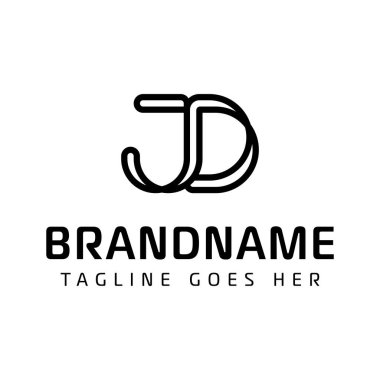 JD Monogram Logosu, JD veya DJ baş harfleriyle iş yapmak için.