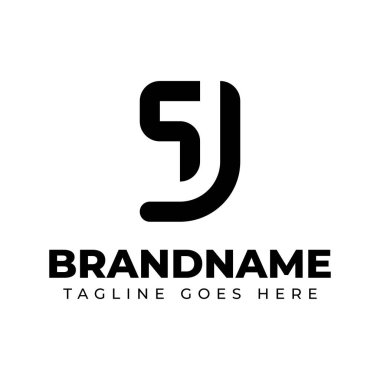 JQ veya QJ baş harfleri ile iş için QJ Monogram Logosu