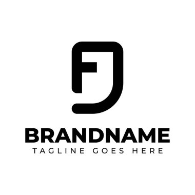 JF veya FJ baş harfleriyle iş yapmak için FJ Monogram Logosu