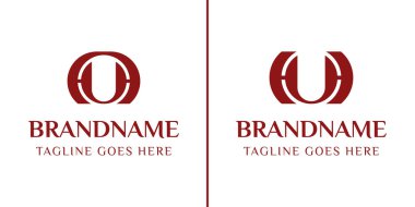 AU ve HU Monogram logosu, AU UA HU 'nun baş harfleri olan herhangi bir iş veya kimlik için.